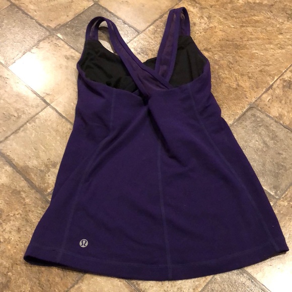 Lululemon mesh cross back tank size 4 deep purple - Picture 2 of 5